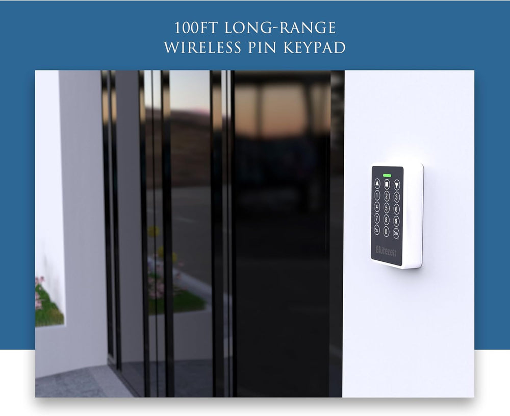 Blütezeit Wireless Keypad with IP54 Waterproof Cover for 433MHz Gate Openers,...