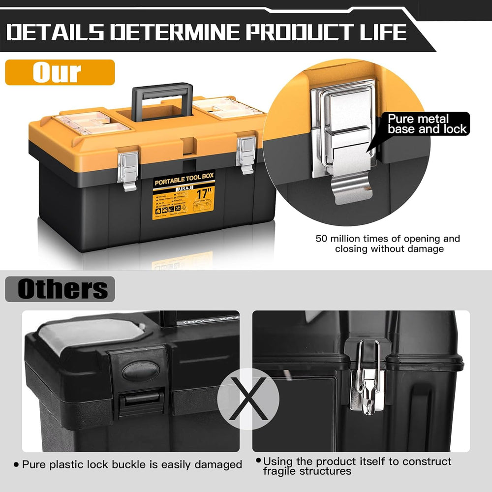 AIRAJ 4-In-1 Tool Box Set, Portable Tool Box Organizer, 15+17+19+21 IN