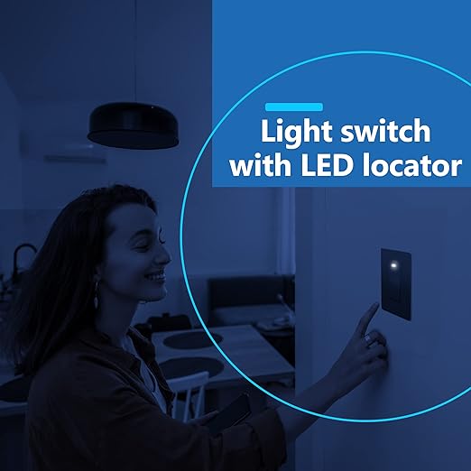 LIDER Minimalist Design Matte Finish Lighted Decorator Switch, Frameless Padd...