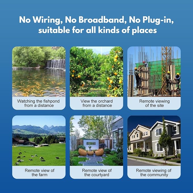4G LTE Cellular Security Camera Wireless Outdoor,No Wifi Solar Powered Outside