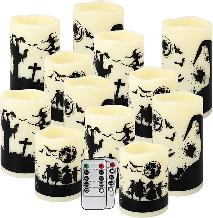 12-Pack Waterproof -Flameless Led Candles,Remote Control and Timer Functions ...