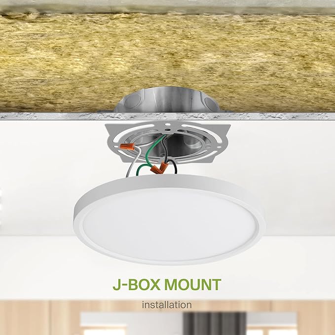 ASD LED 9" Round Flush Mount Ceiling Light Fixture, Low Profile Surface ...