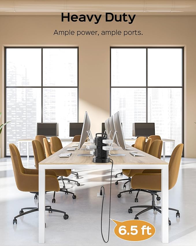 Power Strip Tower Surge Protector, JACKYLED 1625W 13A Outlet Surge Electric