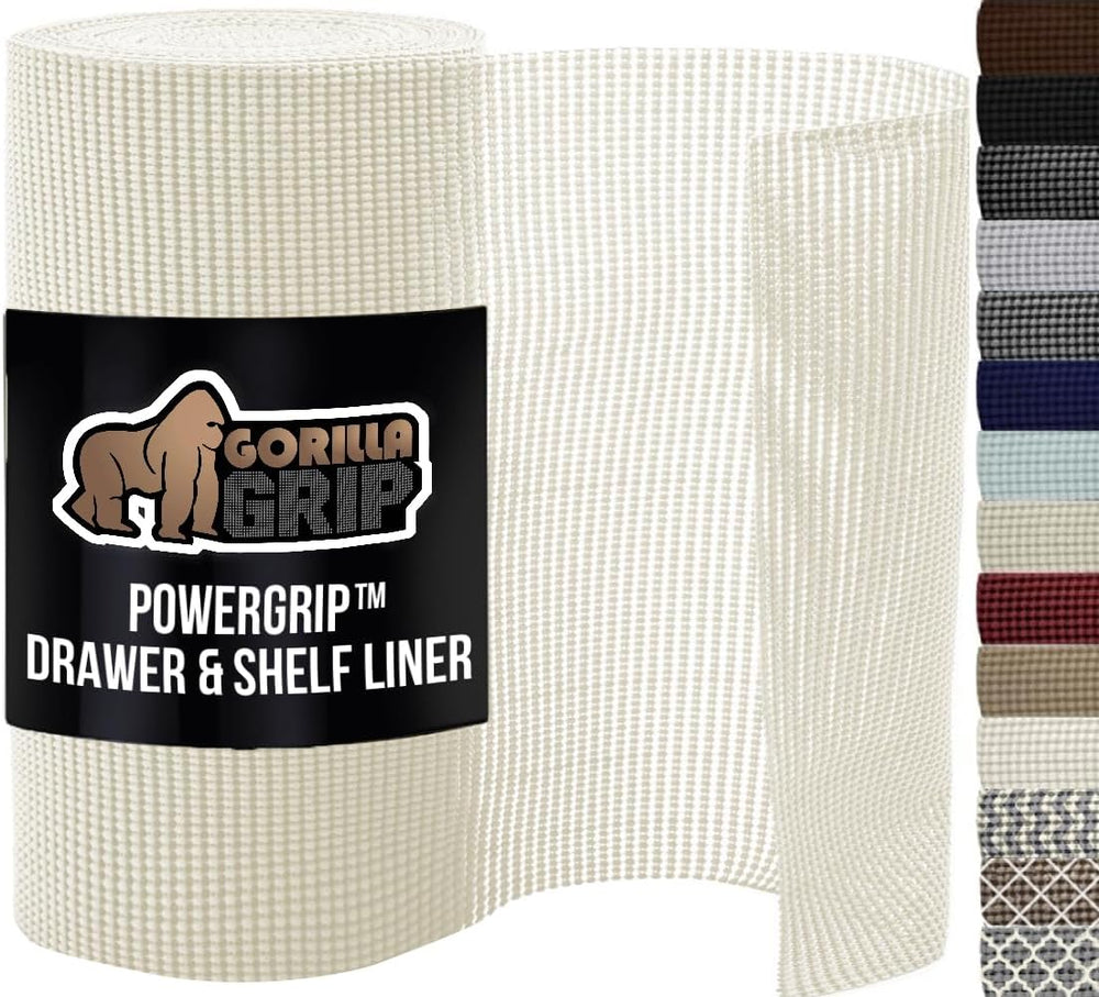 GORILLA GRIP powerGRIP Drawer Shelf and Cabinet Liner, Thick Strong Hold
