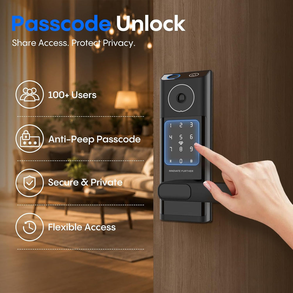 Smart Door Lock with Video Doorbell & Fingerprint,Security Front Door Locks