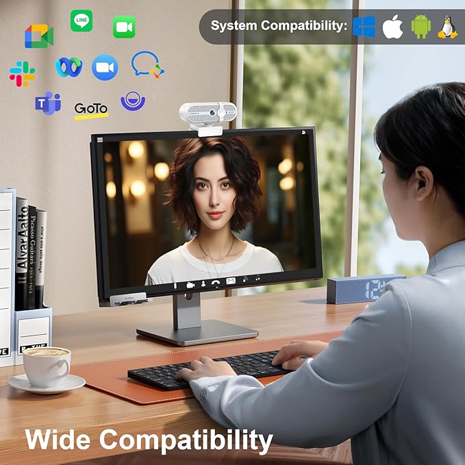 MOERTEK 2K Webcam for PC, Webcam