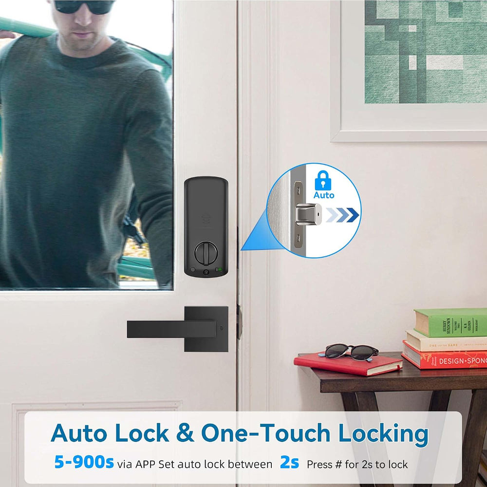 BEBASIA Fingerprint APP Smart Door Lock Keyless Entry Deadbolt Handle Set