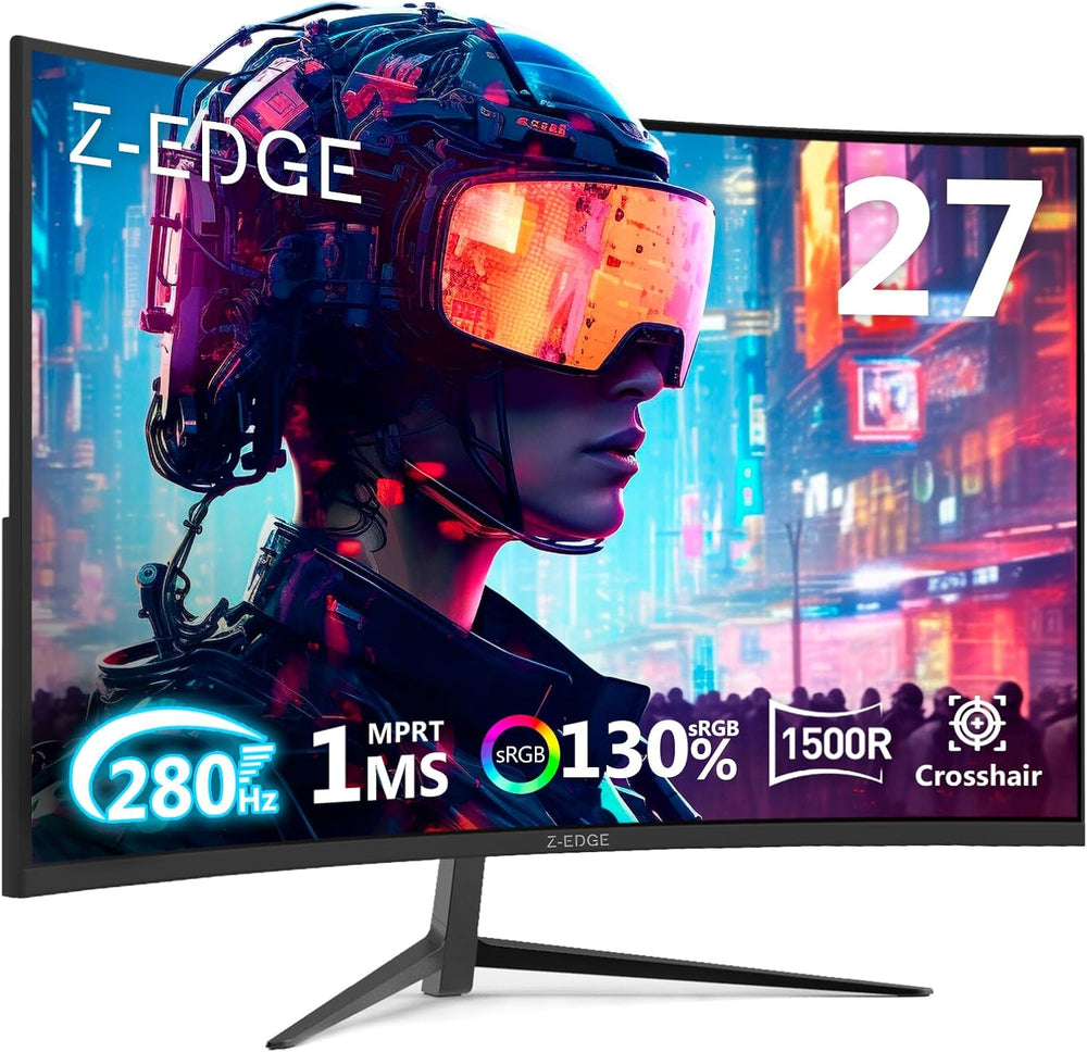 Z-Edge 27 inch Curved Gaming Monitor, FHD 1080P 240Hz 280Hz Curved 1500R