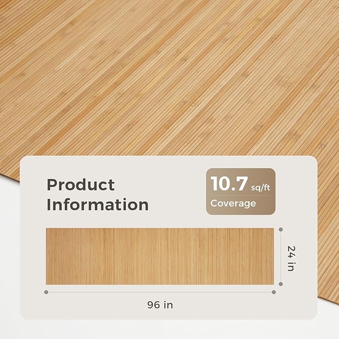 OUZUGIE 1 Pack 96x24 Inch Natural Bamboo Wall Panel – Twinned Carbides Pole