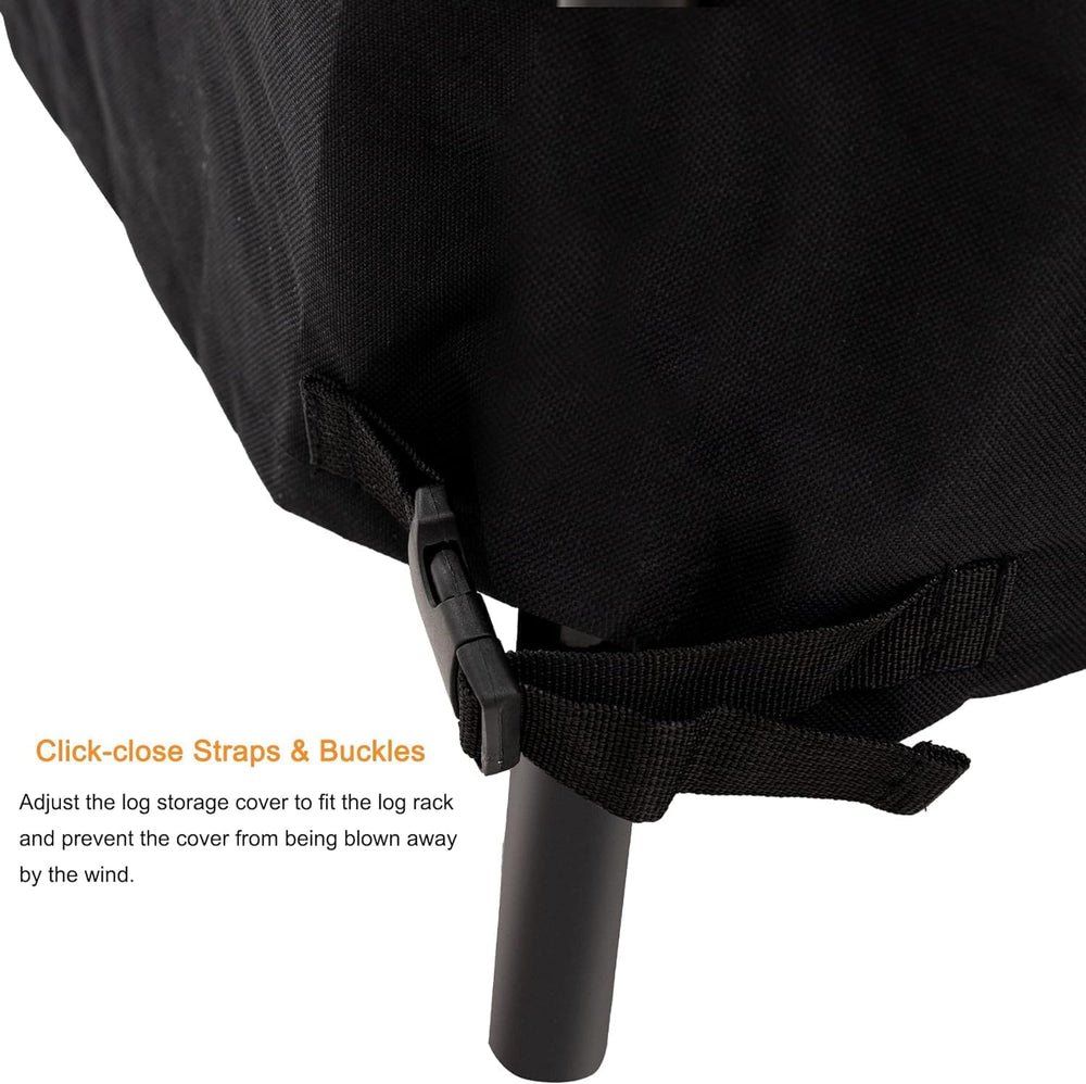 Firewood Log Rack Cover 6ft Wood Storage Rack Cover Black