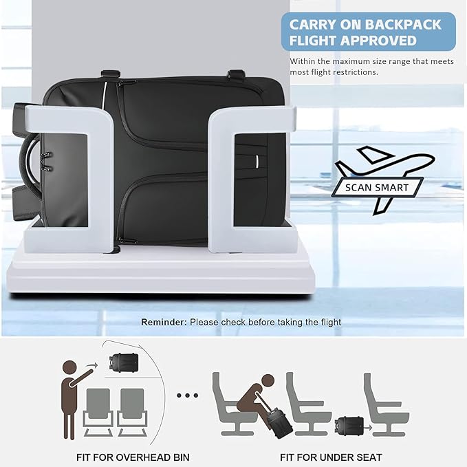Vacuum Compression Backpack for Travel, 47L Expandable Backpack