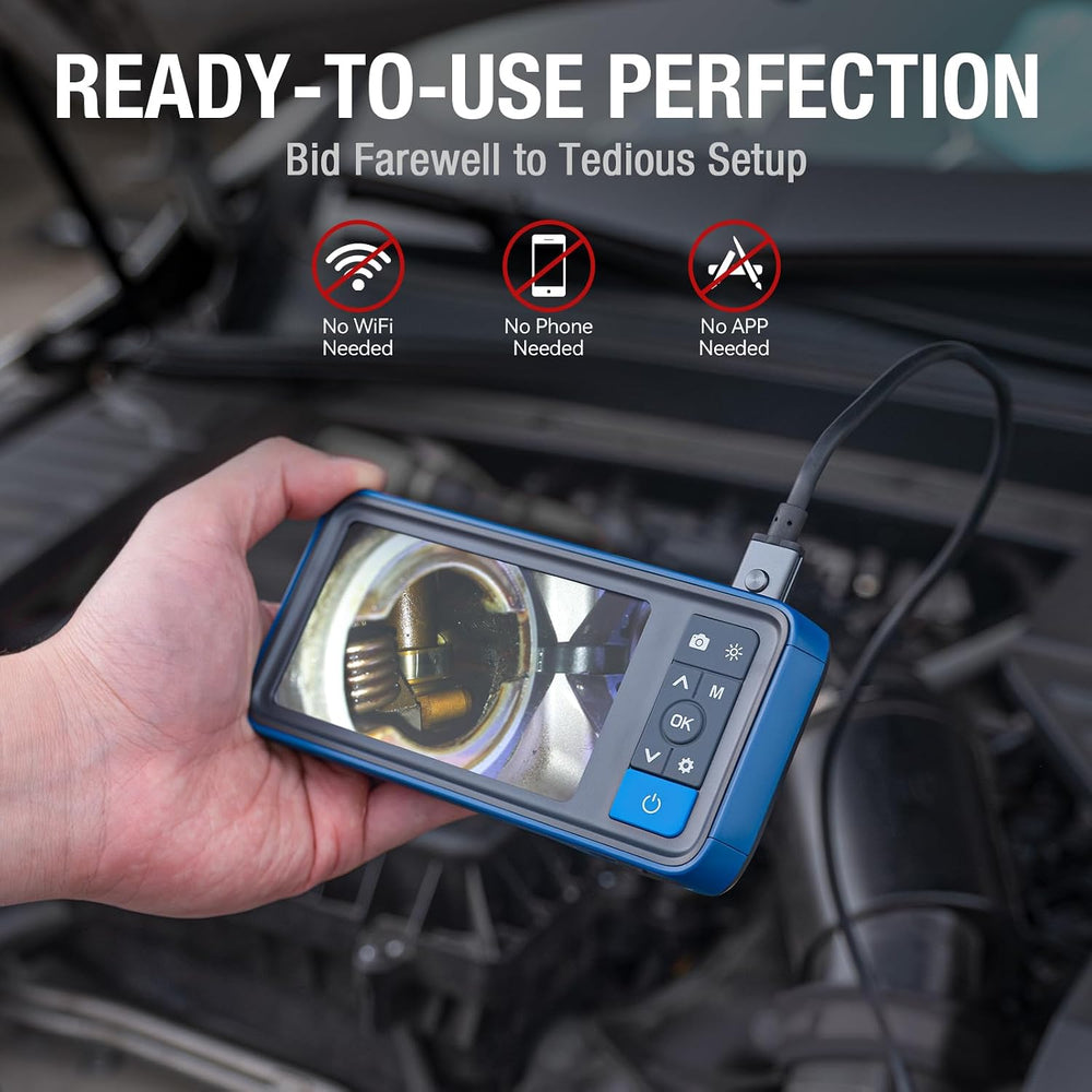 Dual Lens Endoscope with Light, Teslong MS450 Automotive Mechanic Borescope