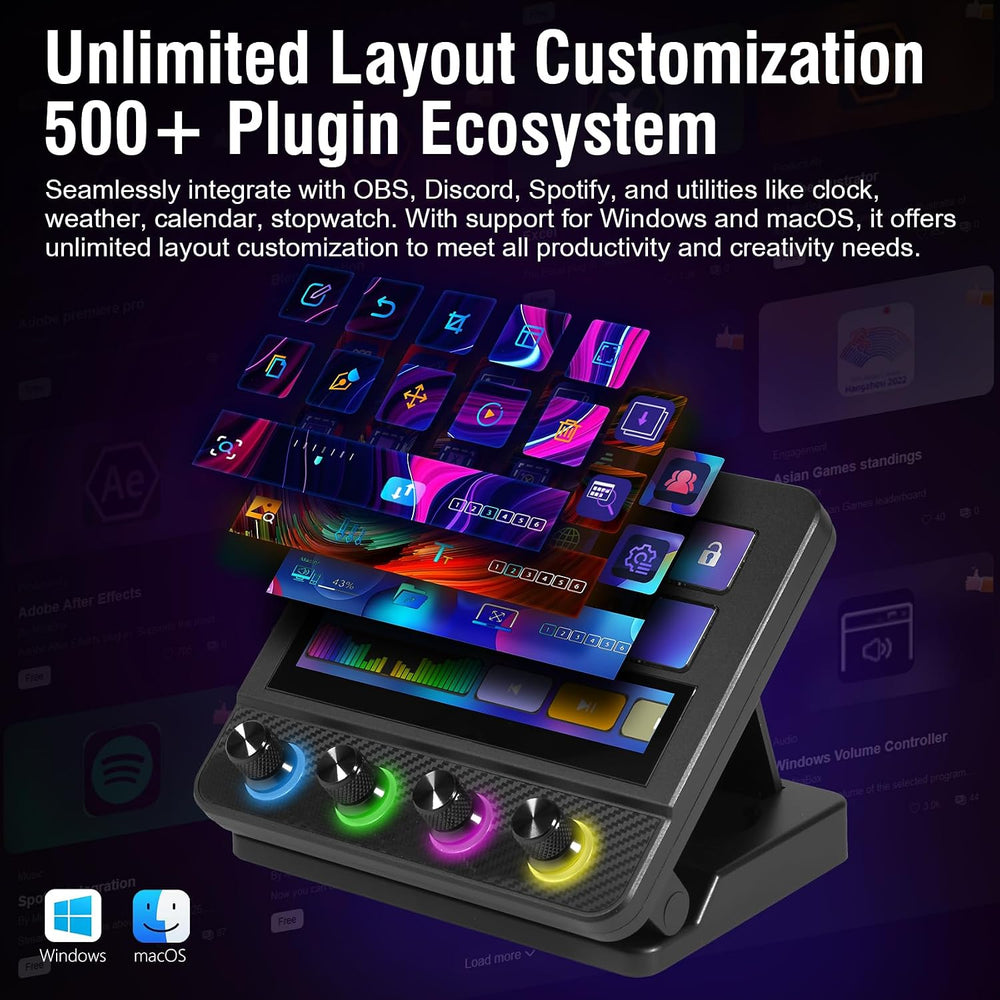 VSD N4 Pro Stream Controller Streaming Deck, Audio and Studio Controller