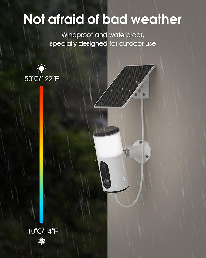 ARCCTV Floodlight Camera with Solar Panel, 4MP Battery Powered Security Cameras