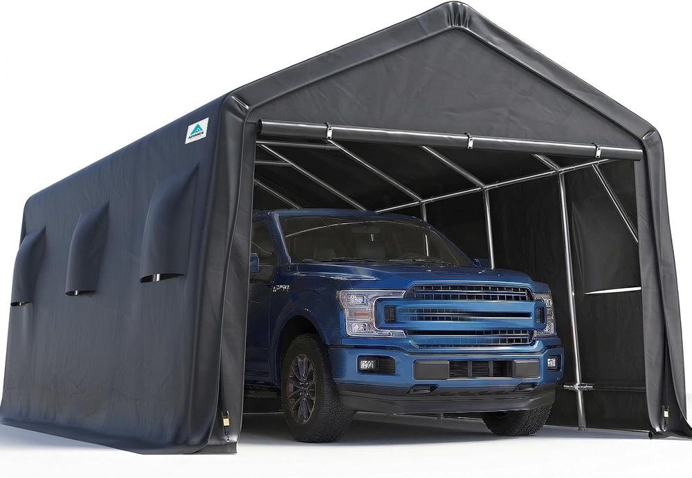 ADVANCE OUTDOOR 13x20 ft Carport 2 Roll up Doors & Vents Outdoor Portable...