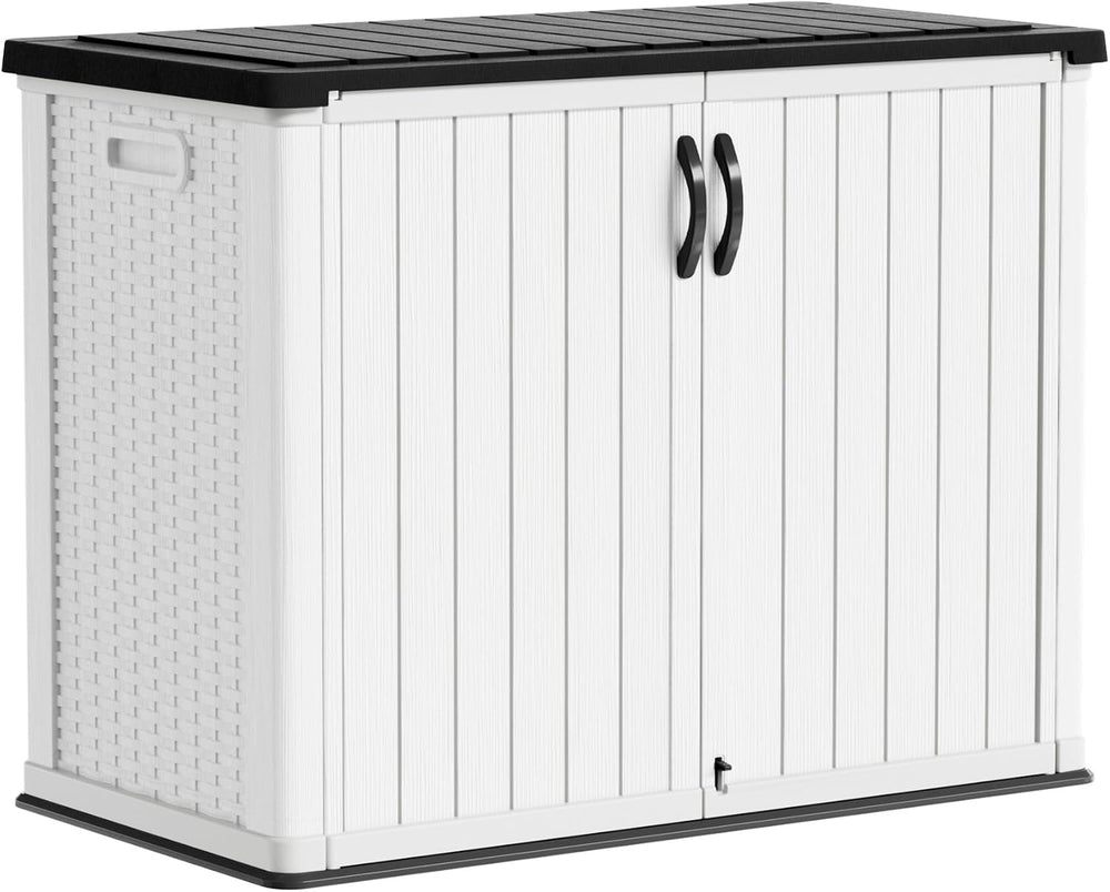 Devoko 26 Cu Ft Resin Outdoor Storage Cabinet with Lockable Doors, White