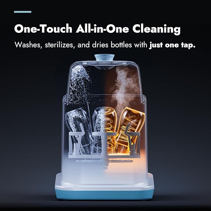 Papablic Bottle Washer Pro, Bottle Washer & Sterilizer & Dryer, 4-in-...