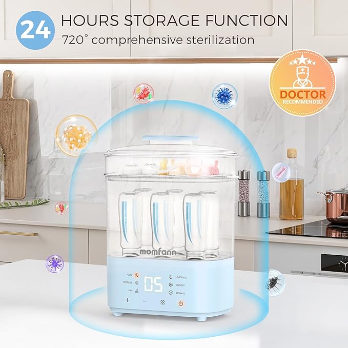 Bottle Sterilizer and Dryer, All-in-One Electric Steam Sterilizer Bottle