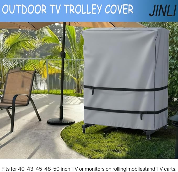 JINLI 45-50 inch outdoor TV trolley cover, courtyard TV cover, Oxford fabric