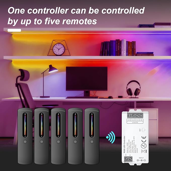 2.4GHz RF RGBW LED Strip Controller Remote Kit, Wireless Remote & Tuya