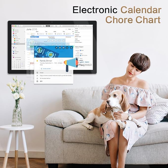 WOGO 32 inch Digital Calendar & Chore Chart, Touchscreen Interactive Monitor