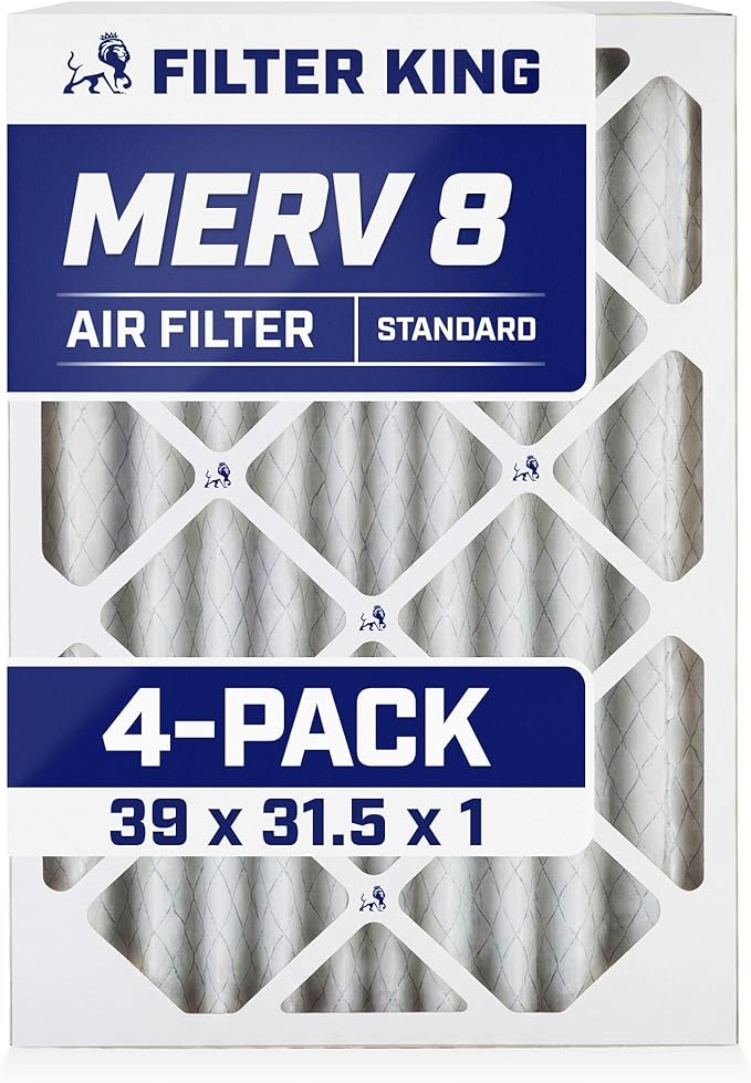 Filter King 39x31.5x1 Air Filter | 4-PACK | MERV 8 HVAC Pleated A/C Furnace