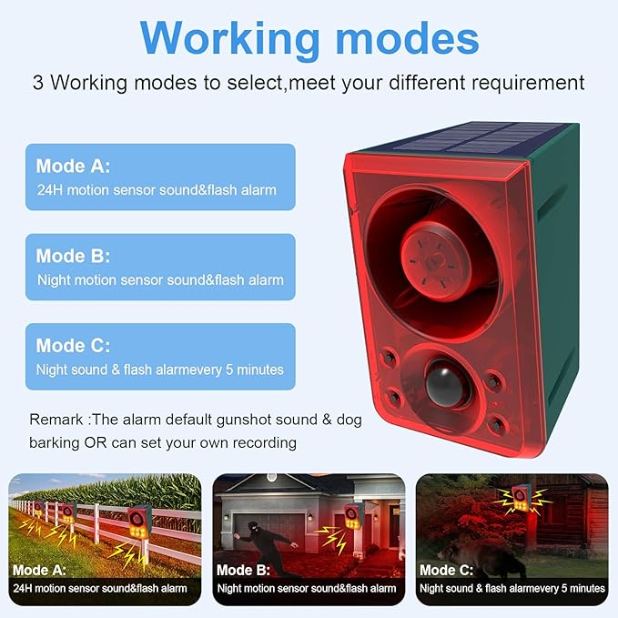 ChunHee Solar Outdoor Motion Sensor Alarm
