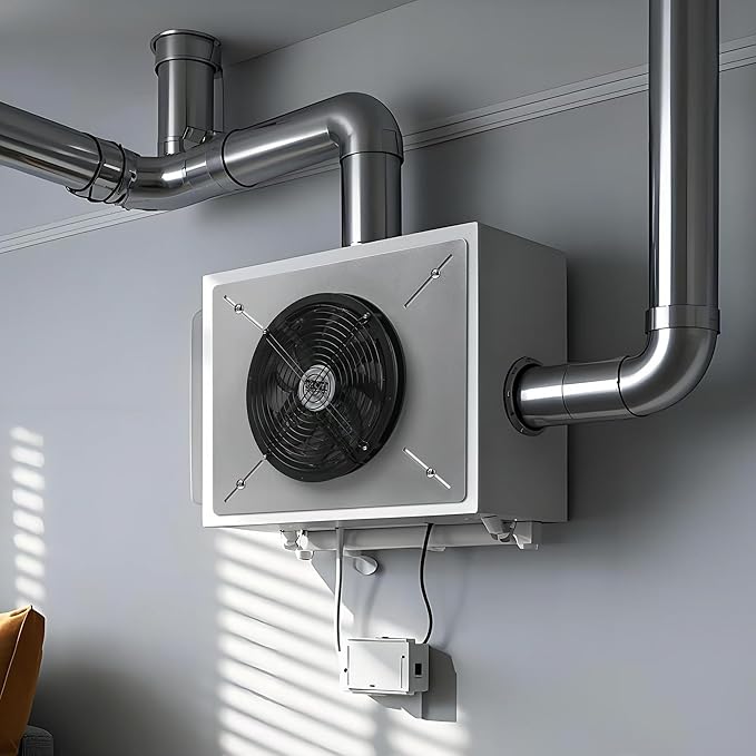 MEOZRI Basement Attic Crawlspace Ventilation Fan Window Exhaust Fan Ultra-Thin