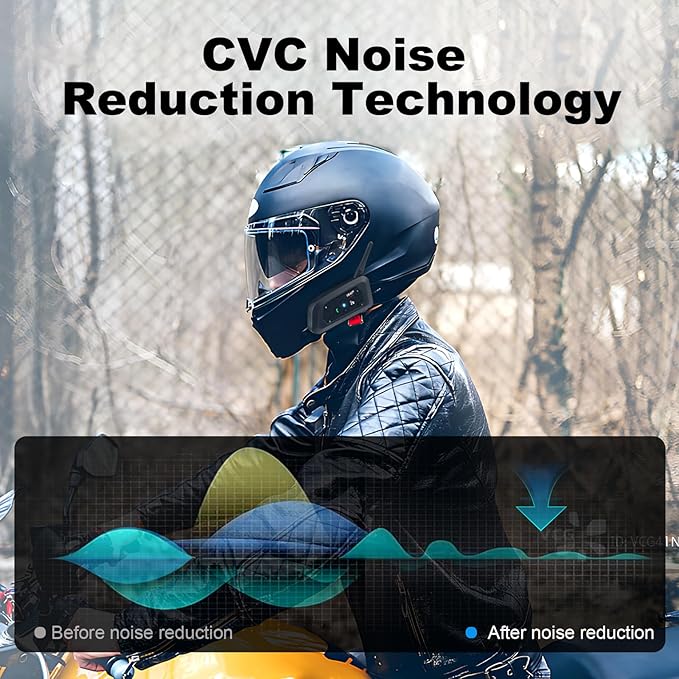 EJEAS V6 Pro Motorcycle Bluetooth Headset, Upgraded 2 Riders Intercom Helmet