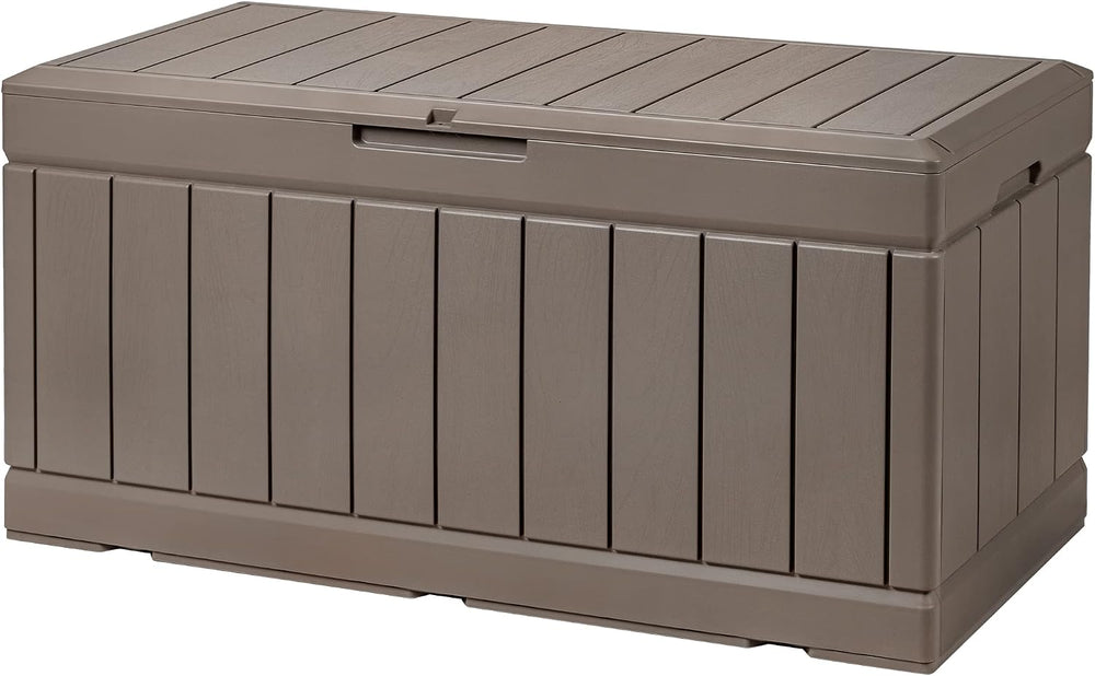 Devoko 85 Gallon Deck Box Lockable Resin Outdoor Storage Box waterproof Outdo...