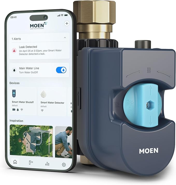 Moen Flo Smart Water Monitor and Automatic Shutoff Sensor, Wi-Fi Connected
