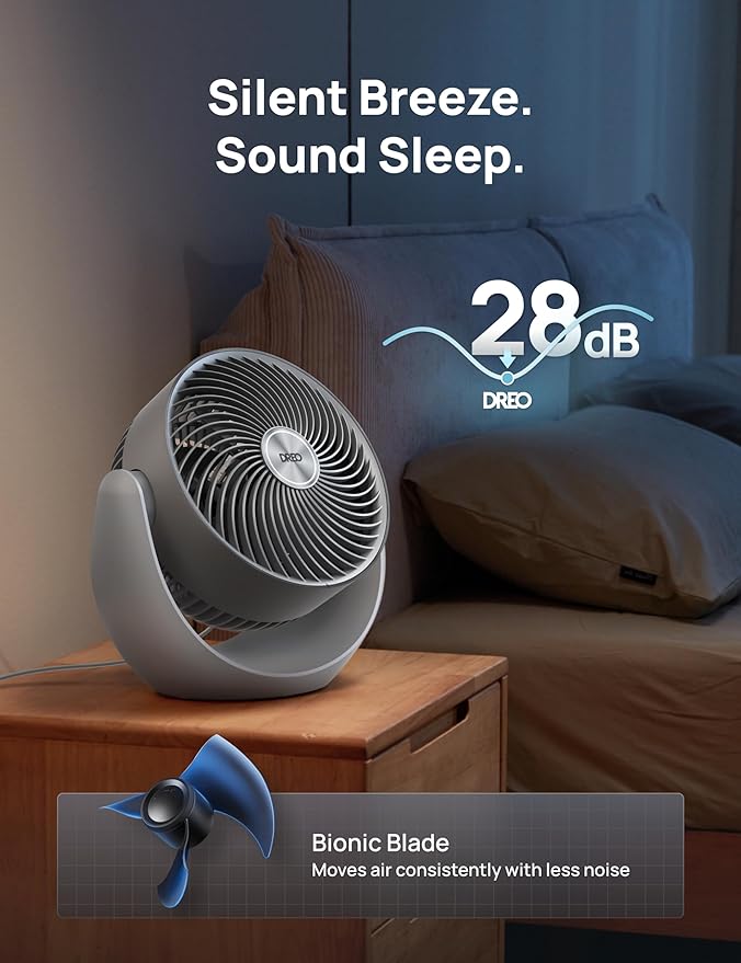 Dreo Fan for Bedroom, Table Air Circulator for Whole Room, 11 Inch, 40ft Strong
