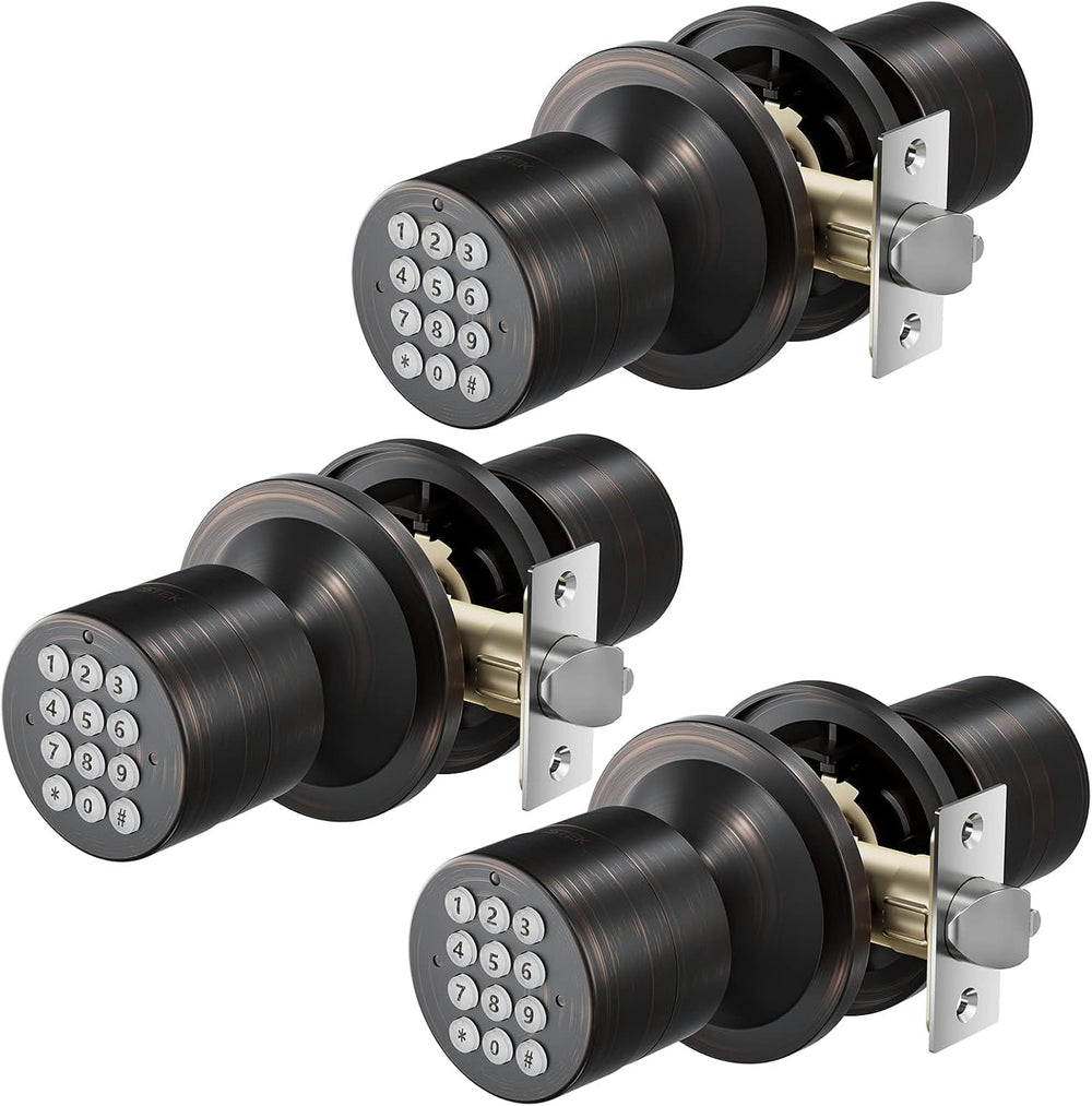 Digital Door Lock with Keypad - Electronic Door Knob for Keyless Entry - Oil ...