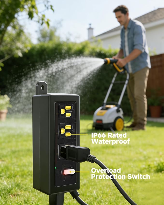 IP66 Outdoor Power Strip Waterproof, Iwister Heavy Duty Surge Protector