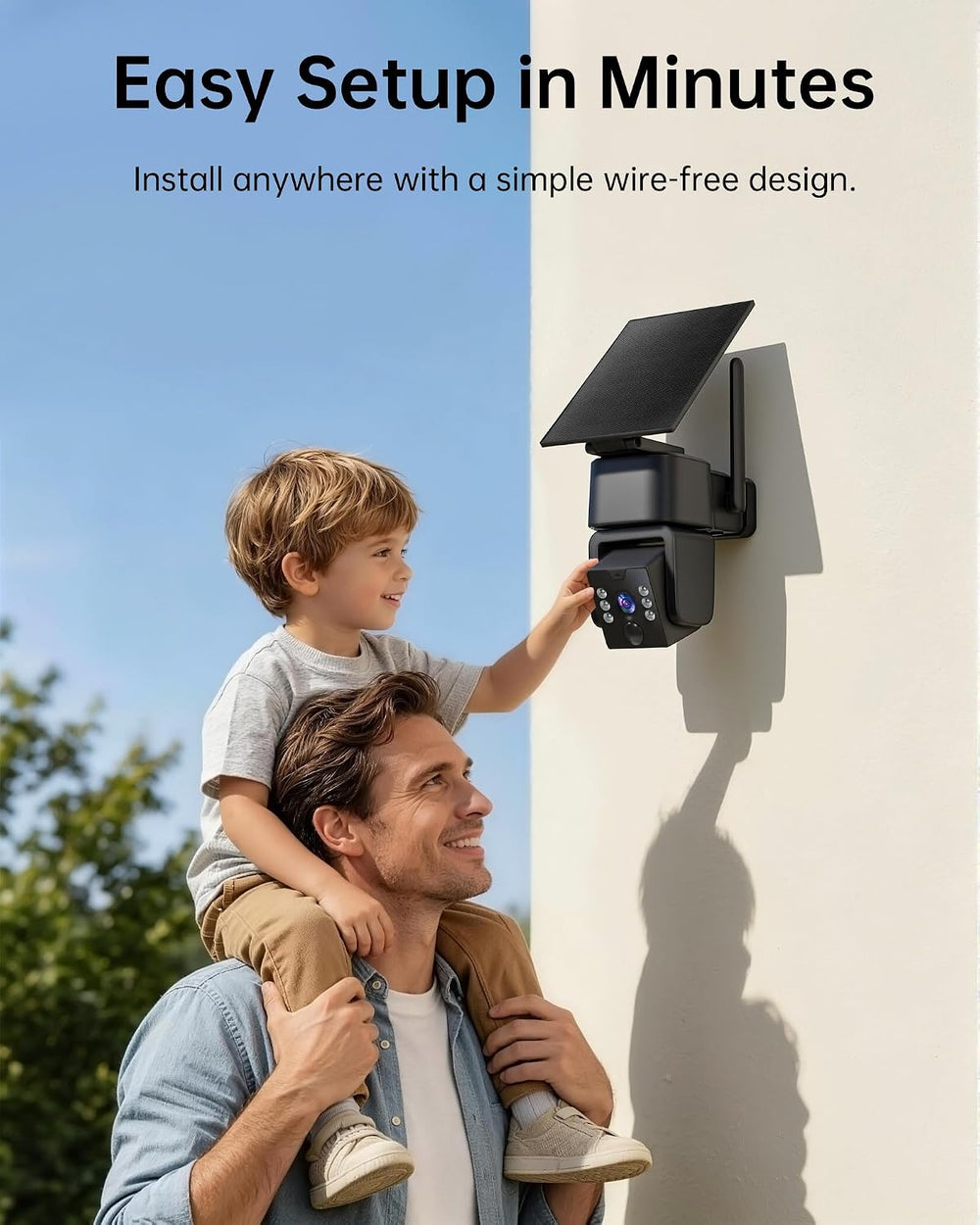2K Solar Security Camera, 5G&2.4G Wi-Fi Outdoor Camera Wireless