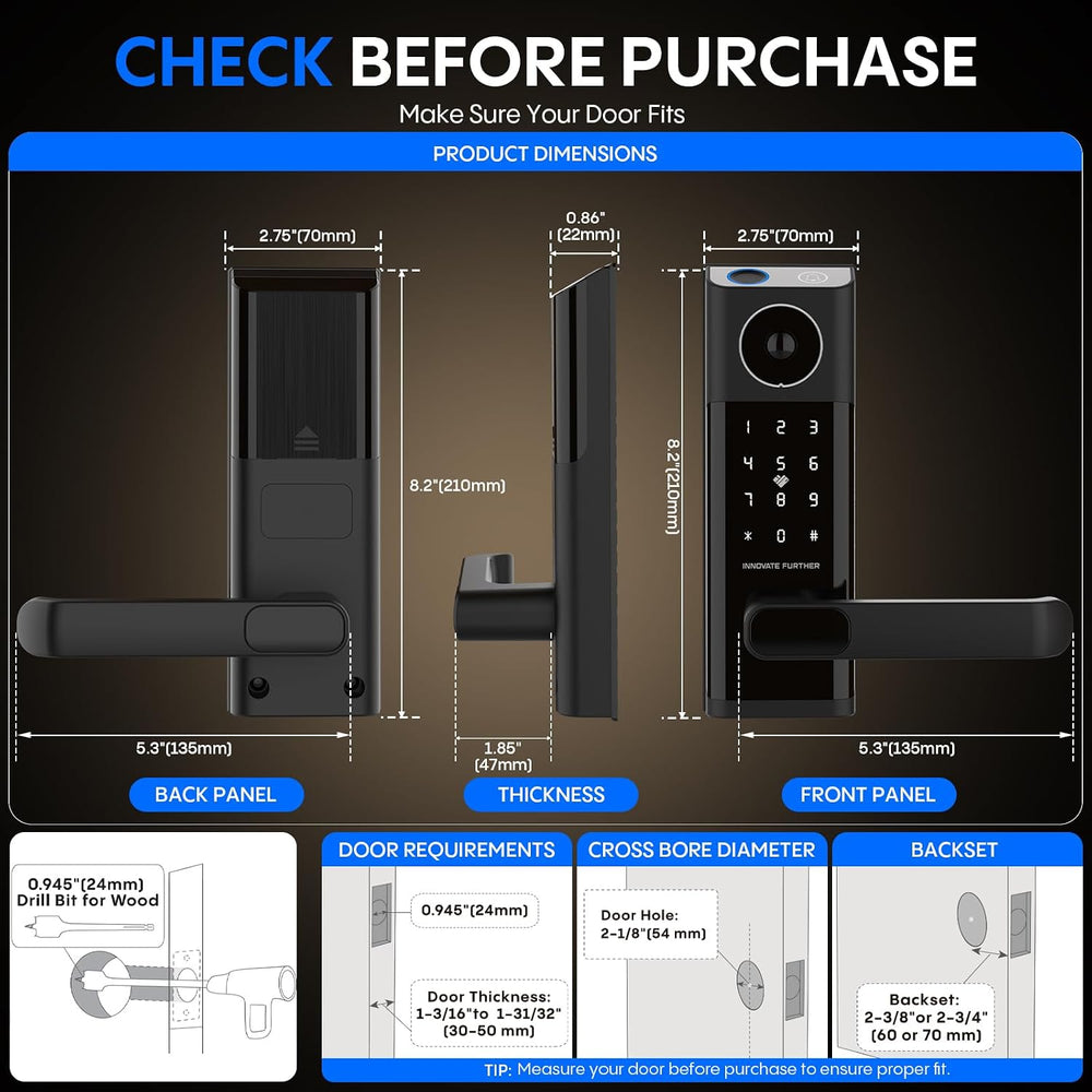 Smart Door Lock with Video Doorbell & Fingerprint,Security Front Door Locks