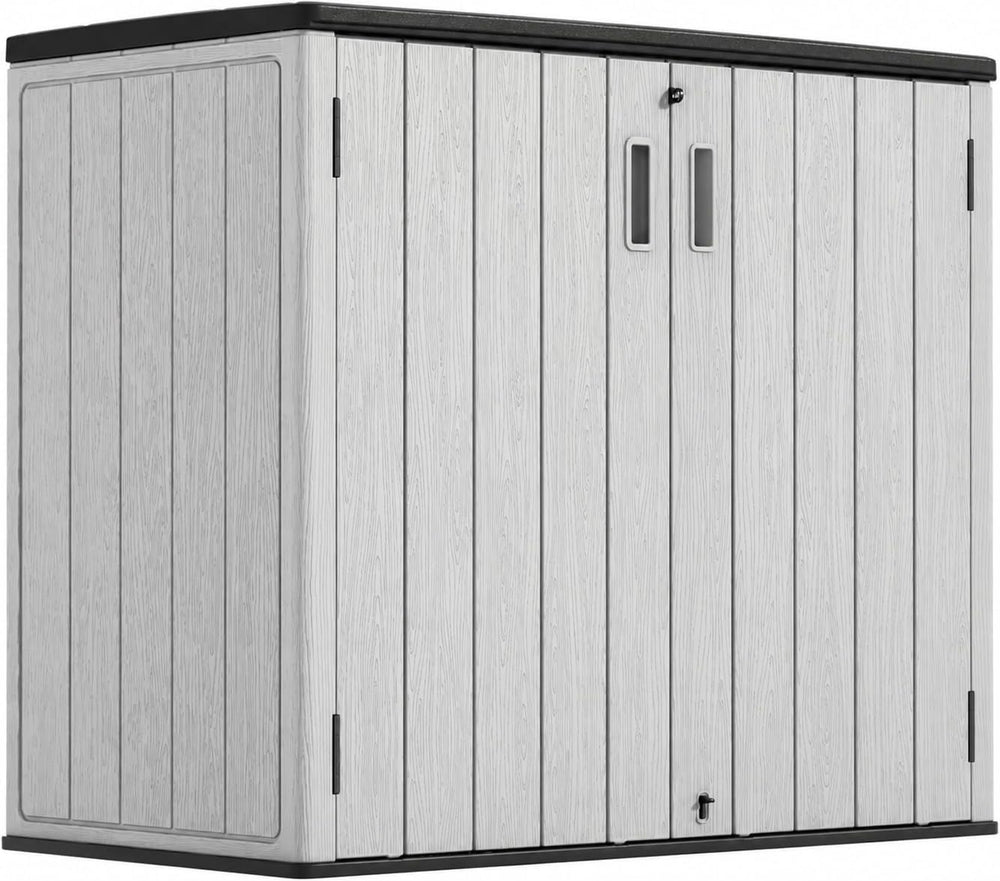ADDOK Outdoor Storage Cabinet, 37 Cu.Ft Horizontal Resin Storage Shed