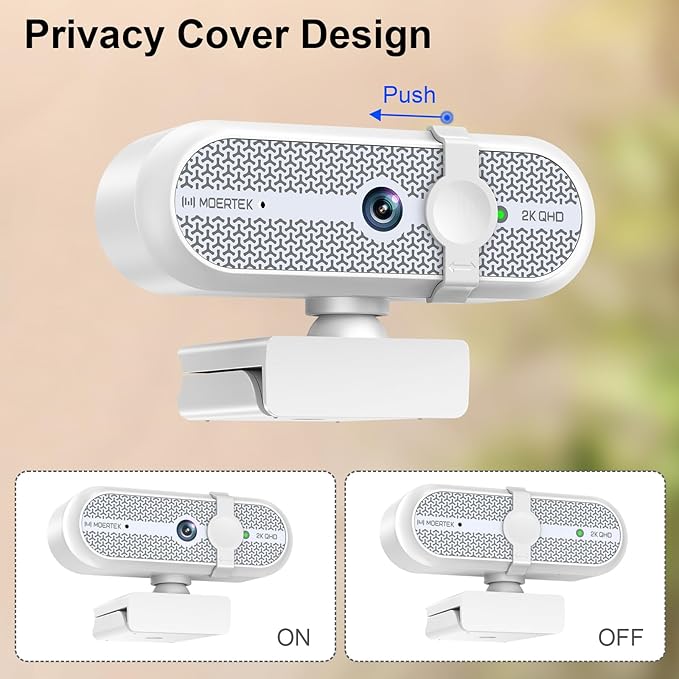 MOERTEK 2K Webcam for PC, Webcam