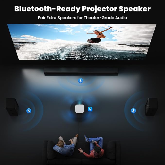 Smart Projector with Wifi and Bluetooth: NICPOW 4K Outdoor Projector,
