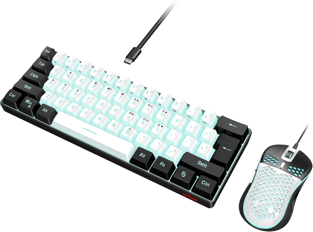 RedThunder 60% Gaming Keyboard and Mouse Combo, Ultra-Compact 61-Key RGB