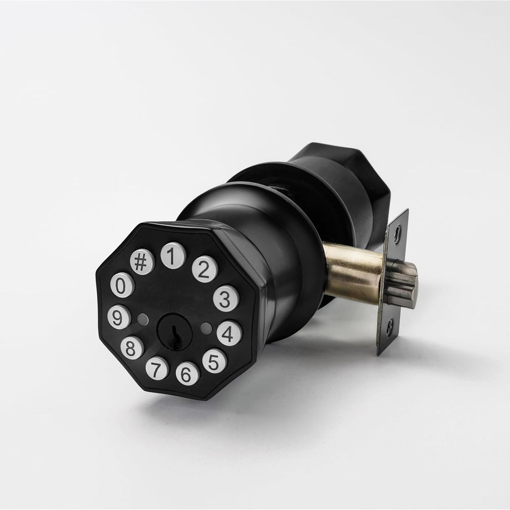 Door Knob with Keypad and Key, Keyless Entry Door Lock,Smart Digital Knob Unl...