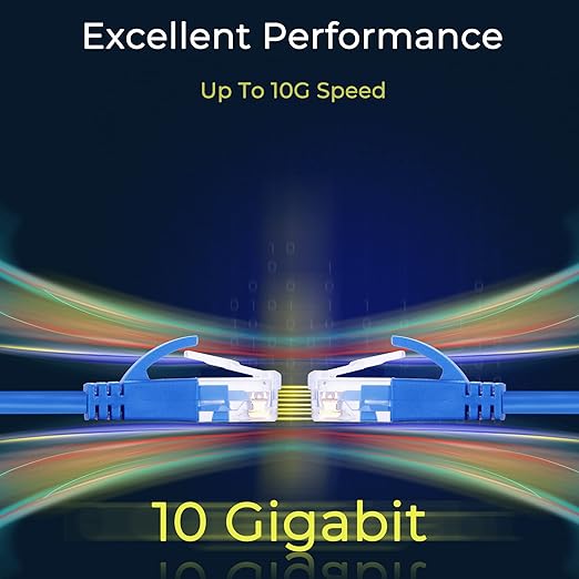 Rapink Patch Cables Cat6a 1ft Slim, Cat6a Ethernet Patch Cable 10G Support (5...