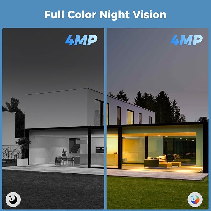 Hiseeu Security Cameras Wireless Outdoor, Solar Powered 3K 4MP Surveillance