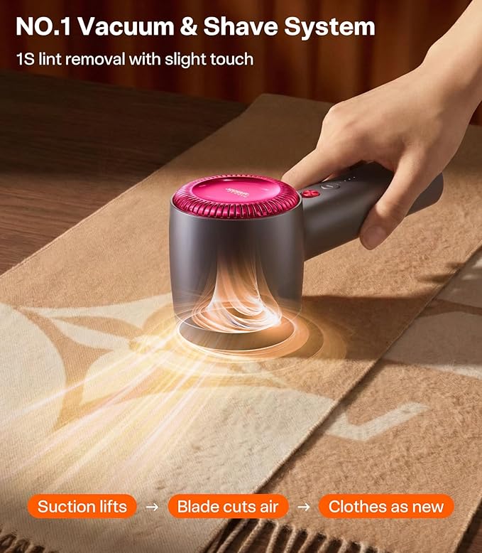 TORRAS Rechargeable Fabric Shaver Electric Lint Remover 3-Speed Remove Fuzz