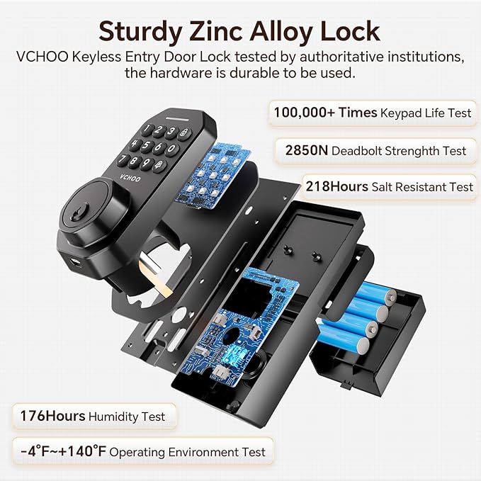 VCHOO Keyless Entry Door Lock Set WiFi Smart App Control Door Lock