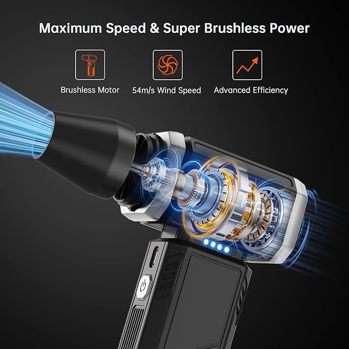 SAILHAPI Compressed Air Duster 300000RPM, Handheld Office Duster Brushless