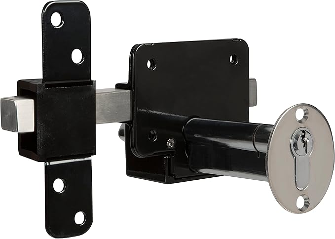 GateMate Long Throw Gate Lock 1490096, Euro Profile Keyed Both Sides Gate Lock