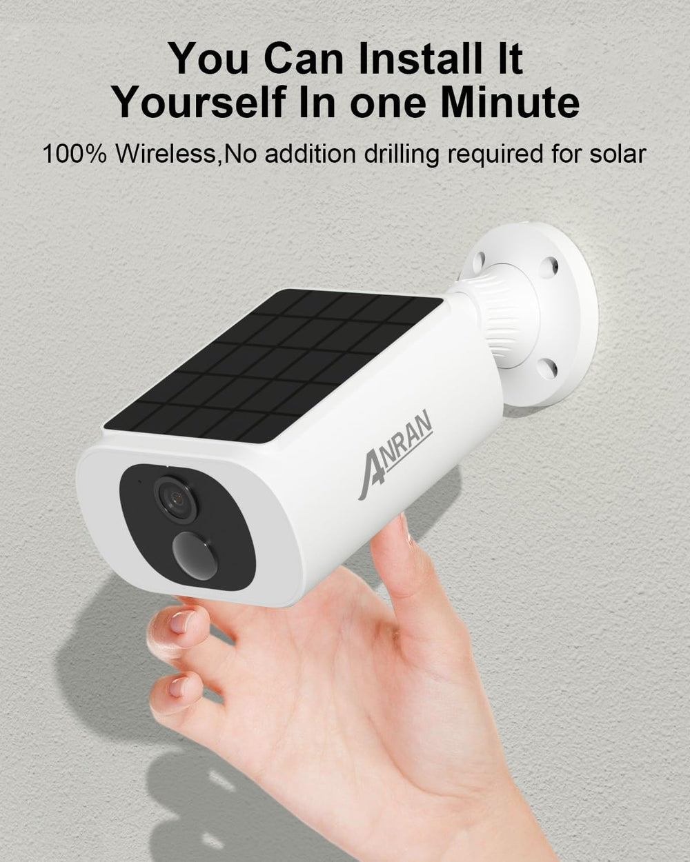 ANRAN 5MP Solar Security Cameras Wireless Outdoor, Solar & Battery Powered