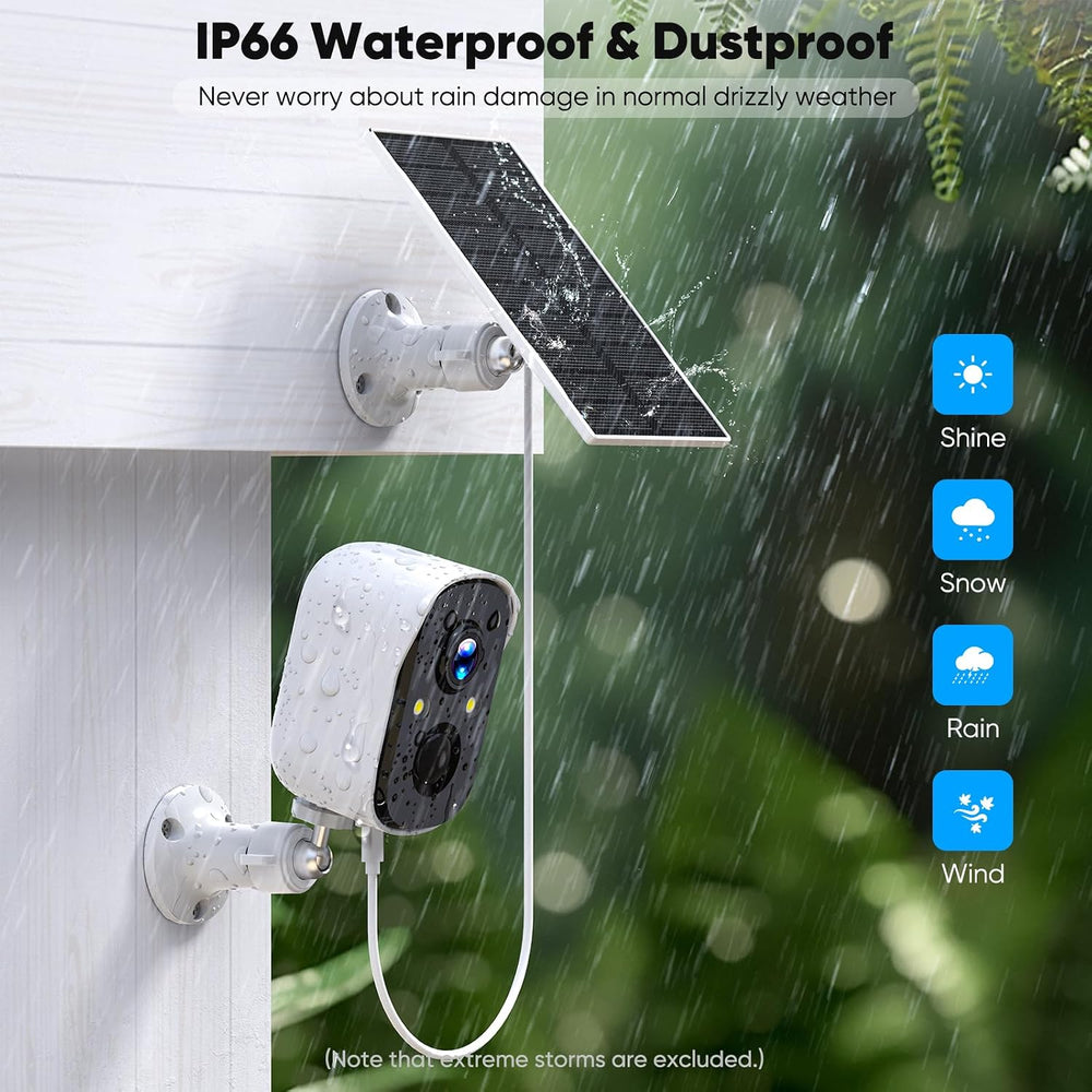 Solar Security Cameras Wireless Outdoor, 2K Solar Camera Wireless for Home, C...