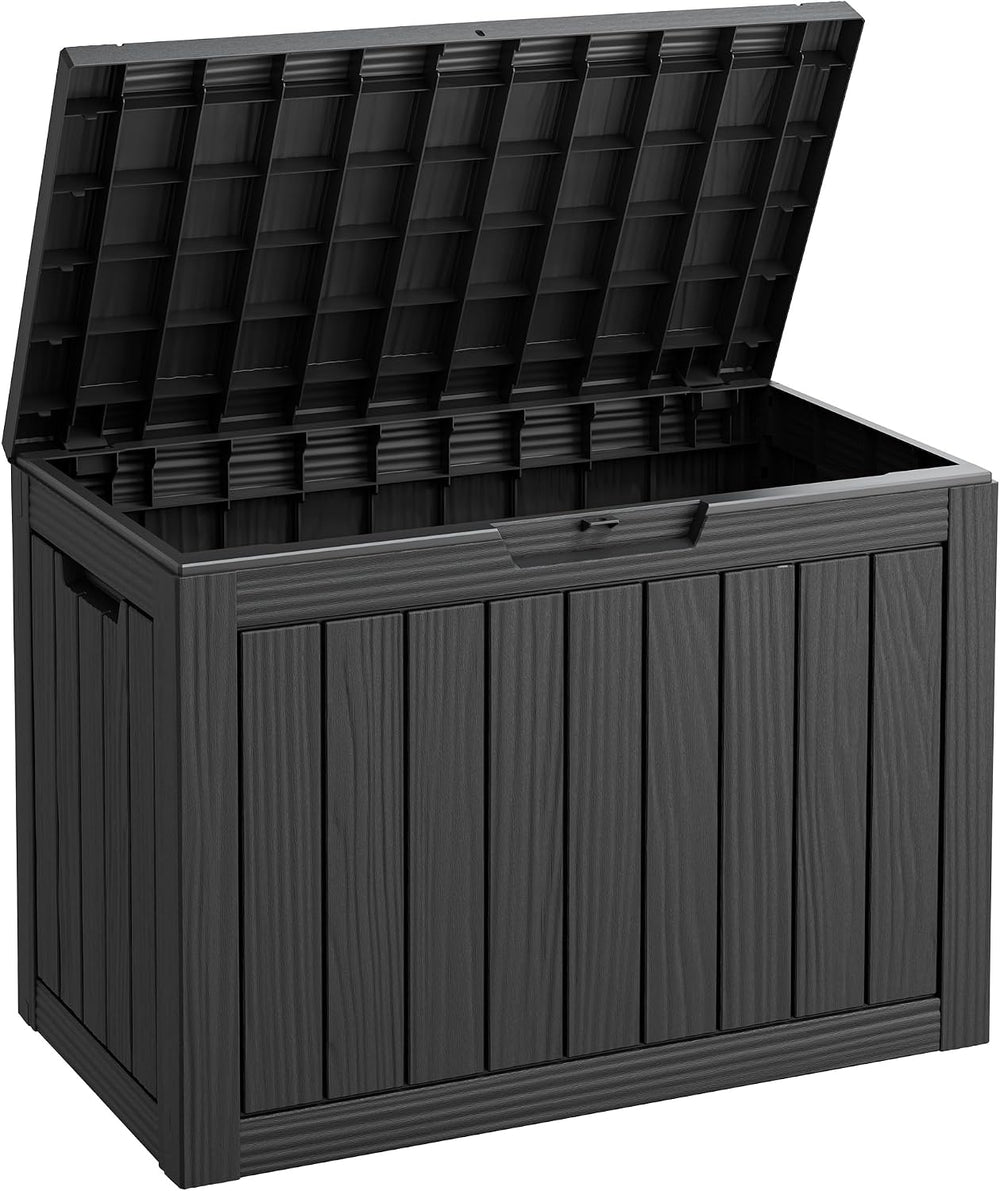 Fancyango 45 Gallon Outdoor Storage Deck Box Waterproof, Black